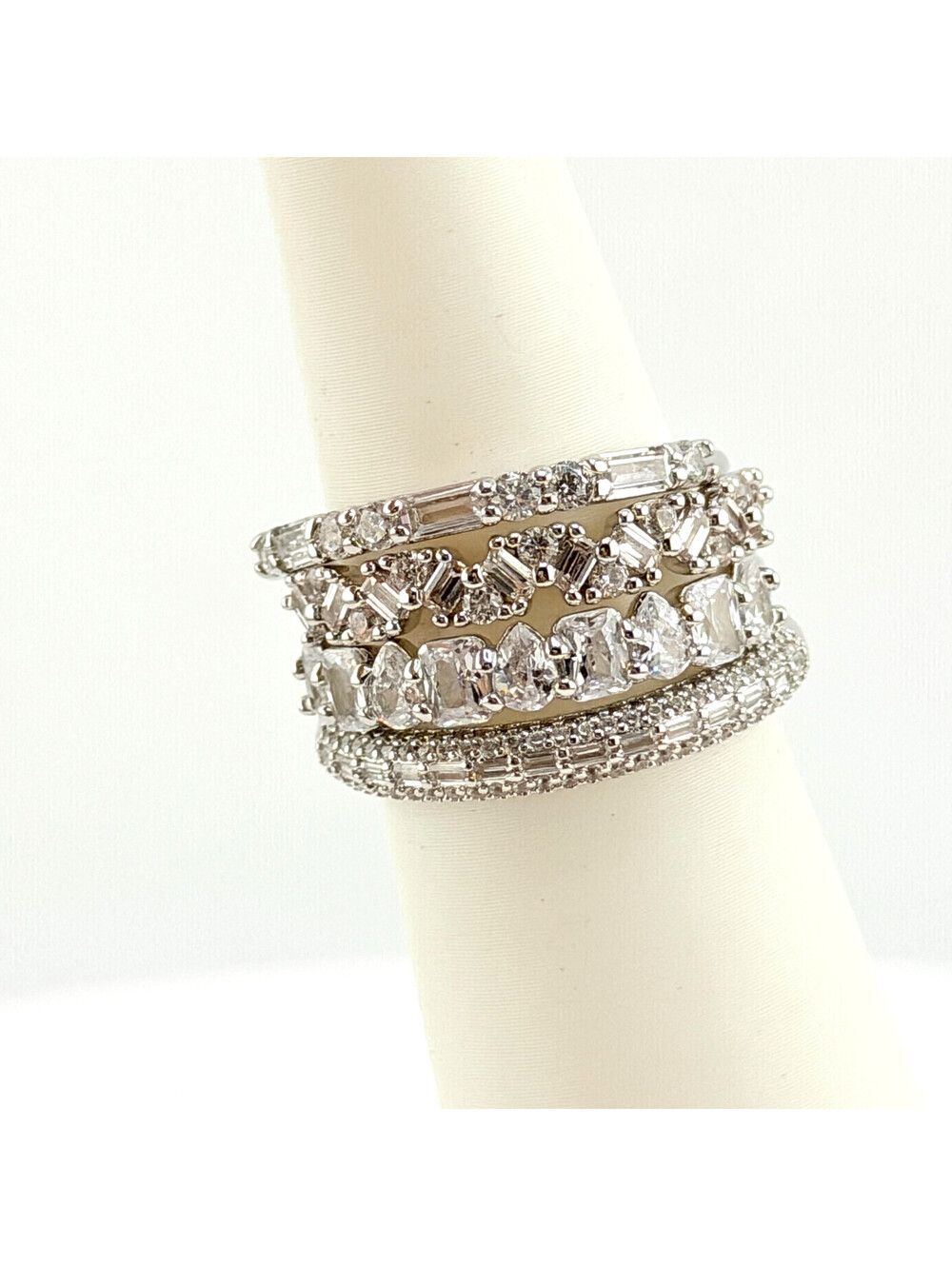 Bomb Party Delicates Ring Sz 8 “Frost Kissed In Morning's Glow” CZ on Rhodium
